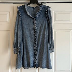 Denim Ruffle Dress